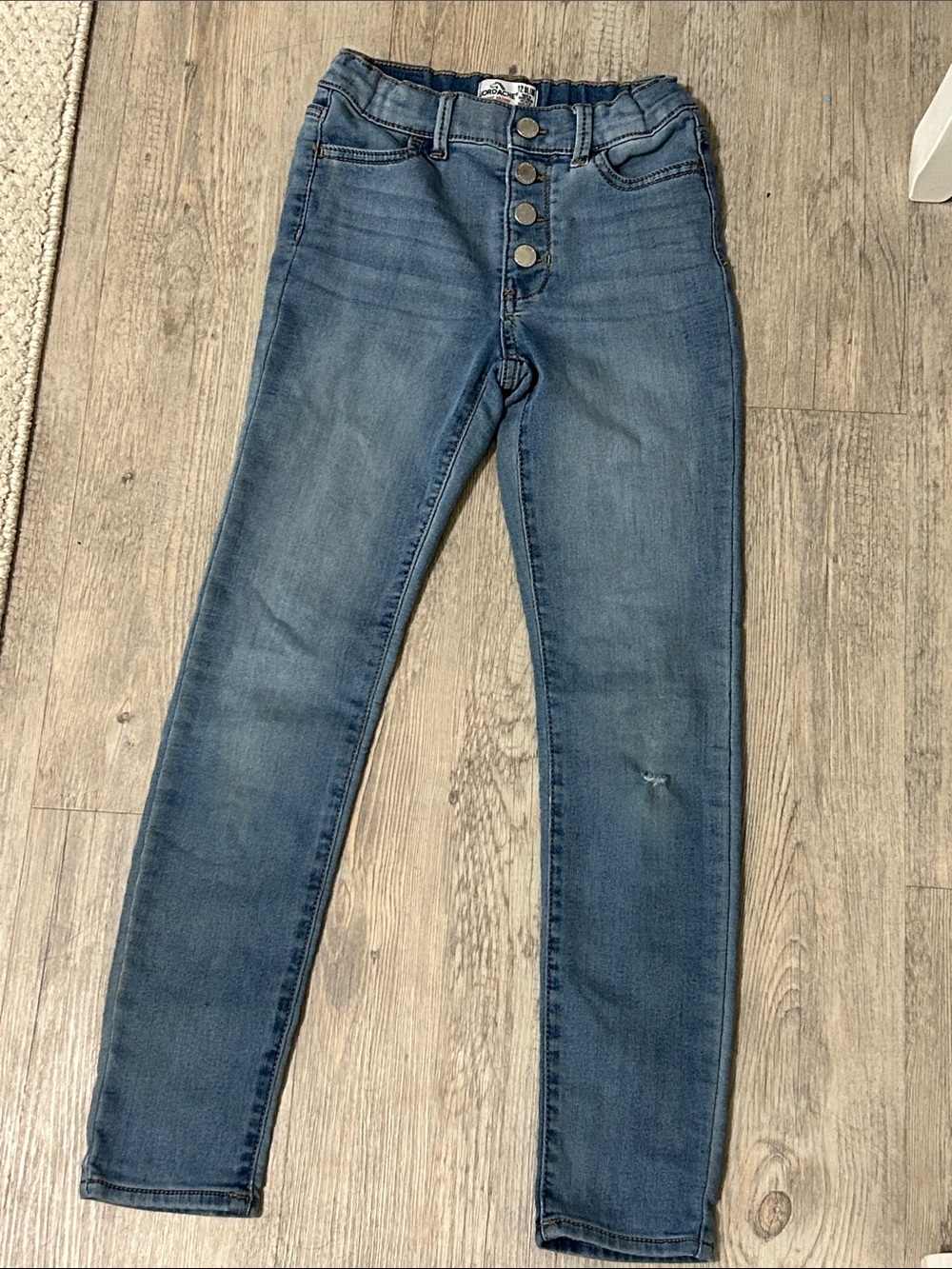 Jordache Kids High-Rise Button-Fly Skinny Jeans - Blue Wash